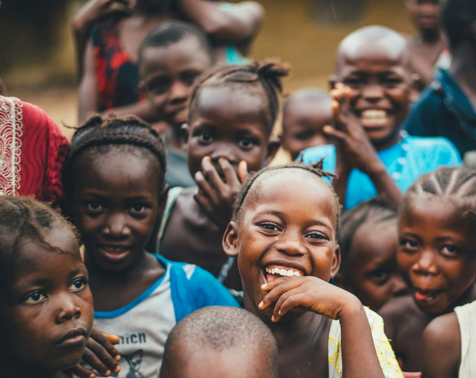 Joyful African children laughing together